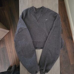 Gymshark Charcoal Crewneck Crop Sweater